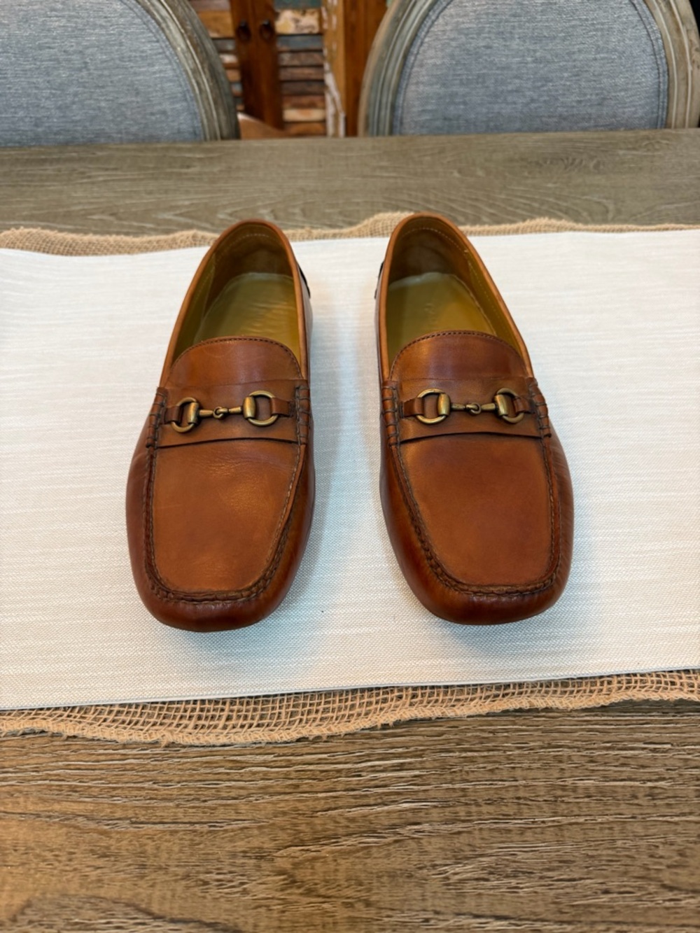 Cole Haan Tan Leather Bit Loafers